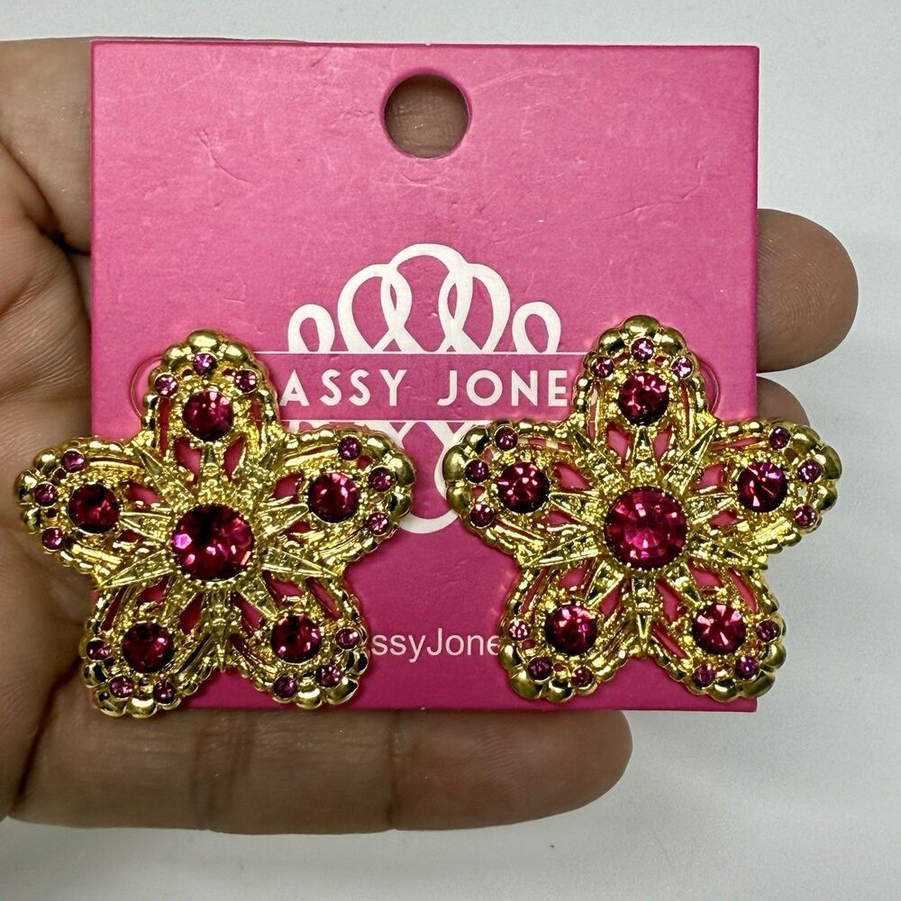Sassy Jones Holidazzle Kibibi Stud Earrings New